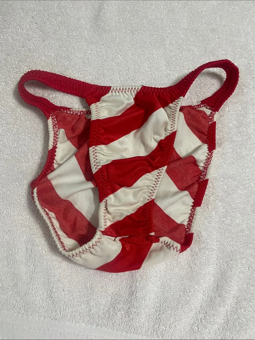 Red & White Striped Women’s Bikini Bottom - Picture 1 of 2